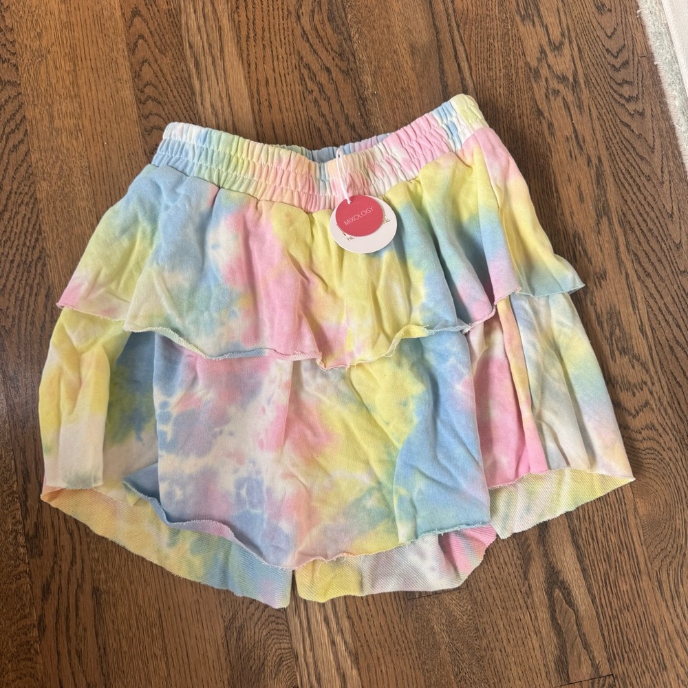 WAPG NWT! Colorful Tie-Dye Ruffle Skirt